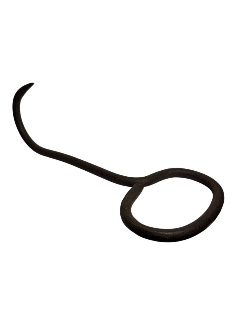 Antique Hand-Forged Iron Meat Hook With Curved Design 10.5"  Long